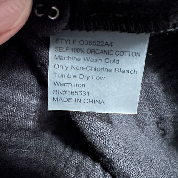 Johnny Was CALME Black Double Pocket Shirt Dress, Size XS (v) - Picture 6 of 6